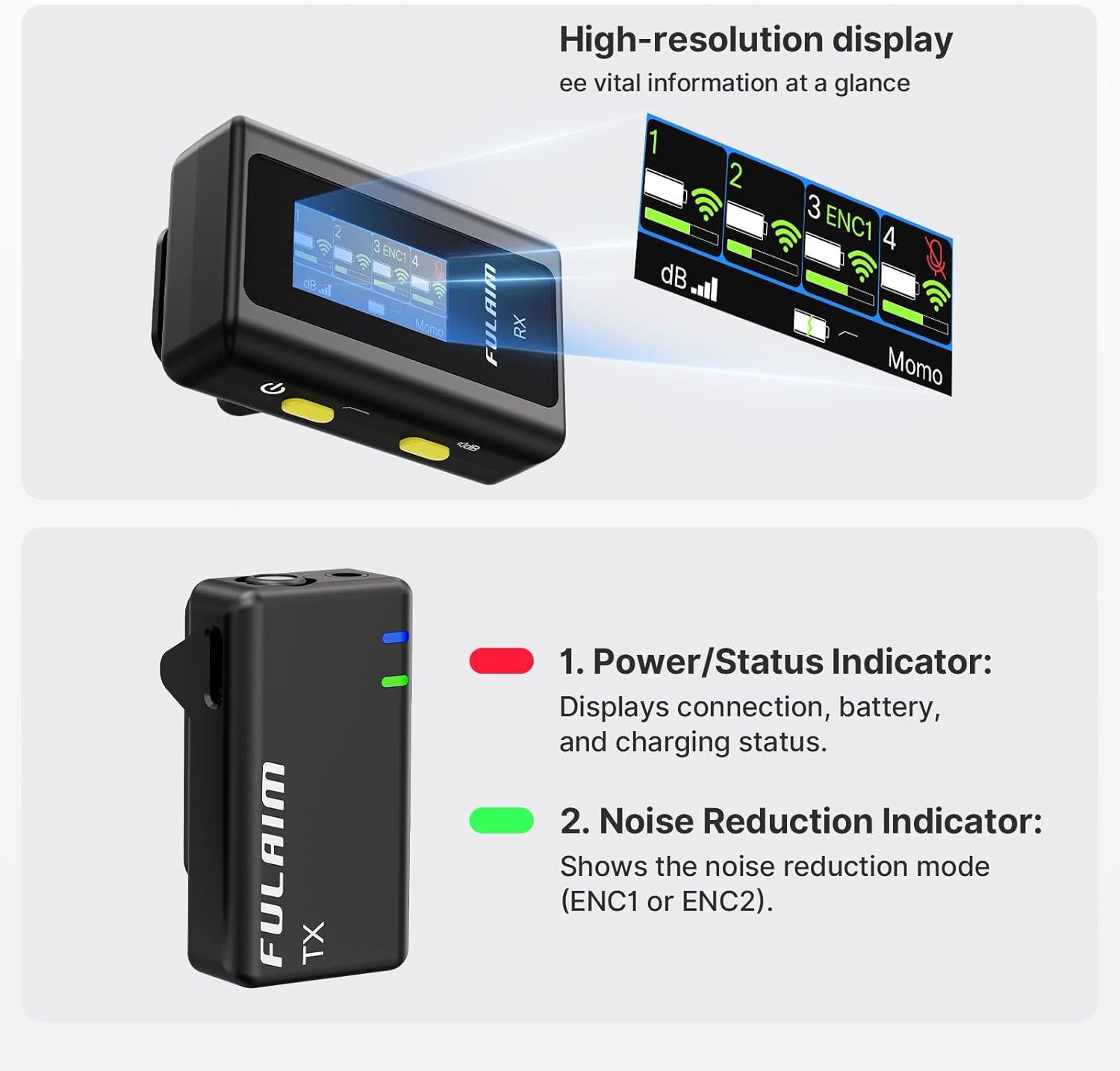 FULAIM X6 Wireless Lavalier Microphone with 4 Transmitter