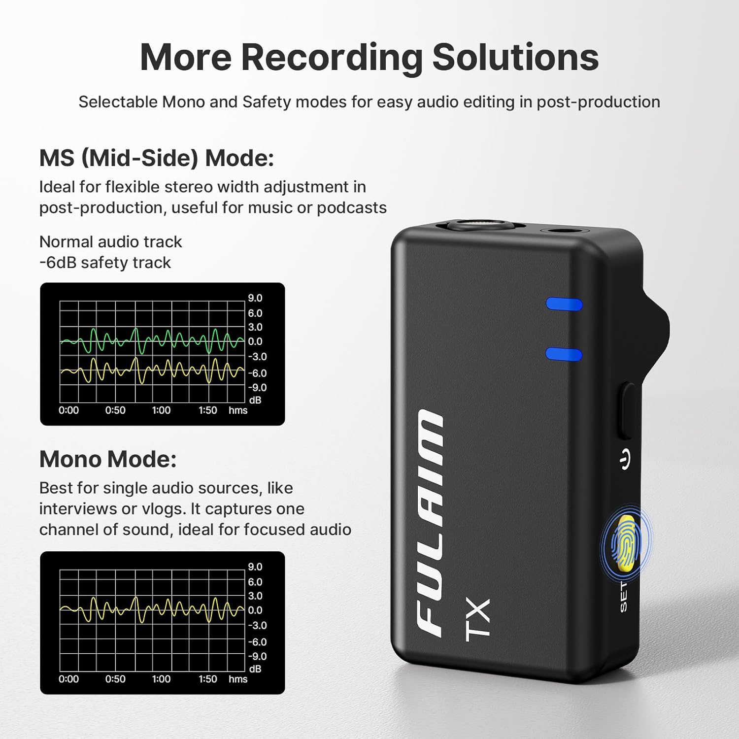 FULAIM X6 Wireless Lavalier Microphone with 4 Transmitter